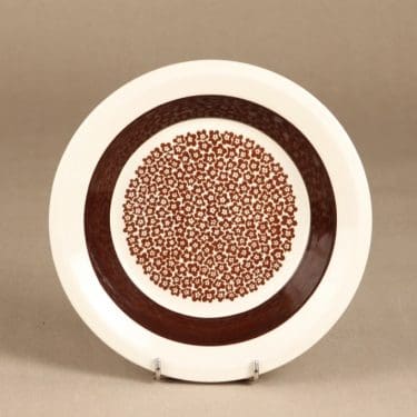 Arabia Faenza lautanen, ruskea, suunnittelija Inkeri Seppälä, serikuva