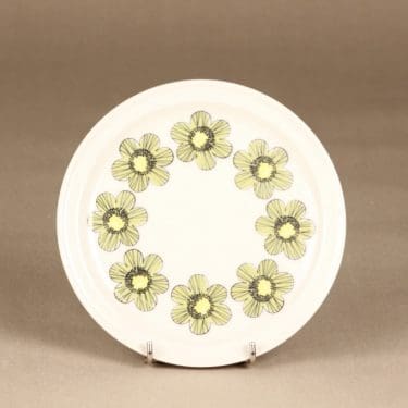 Arabia Primavera lautanen, vihreä, suunnittelija Esteri Tomula, serikuva