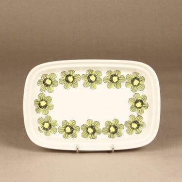 Arabia Primavera vati, vihreä, suunnittelija Esteri Tomula, serikuva, kukka-aihe