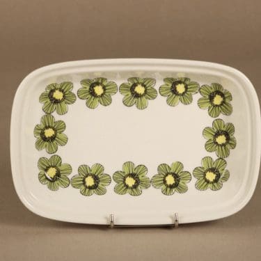 Arabia Primavera vati, vihreä, suunnittelija Esteri Tomula, serikuva, kukka-aihe