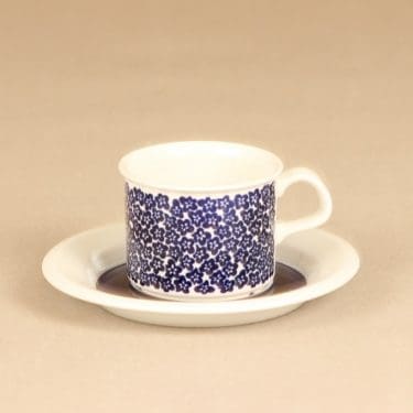 Arabia Faenza kahvikuppi, sininen, suunnittelija Inkeri Seppälä, serikuva