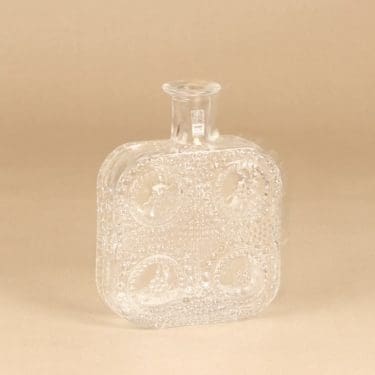 Riihimäen lasi Grapponia koristepullo, kirkas, suunnittelija Nanny Still,