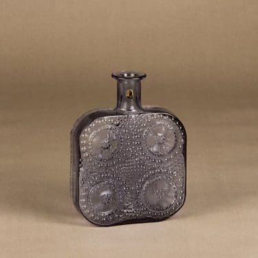 Riihimäen lasi Grapponia koristepullo, neodymi, suunnittelija Nanny Still,