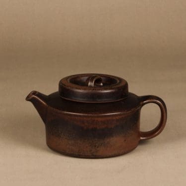 Arabia Ruska teekannu, 1,35 l, suunnittelija Ulla Procope, 1,35 l, ruskea lasite