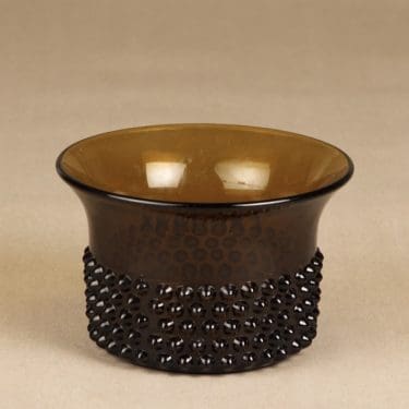 Nuutajärvi Näppyläkulho kulho, ruskea, suunnittelija Saara Hopea,