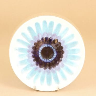 Arabia Hehku lautanen, käsinmaalattu, suunnittelija Hilkka-Liisa Ahola, käsinmaalattu, prototyyppi