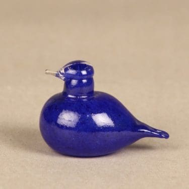 Nuutajärvi koristelintu, Hippiäinen, suunnittelija Oiva Toikka, Hippiäinen, signeerattu, Golden Crested Kinglet