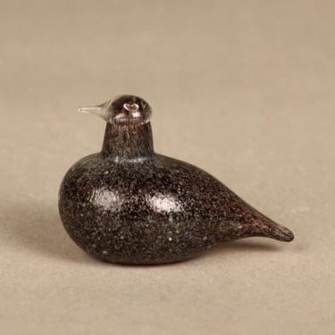 Nuutajärvi koristelintu, Hippiäinen, suunnittelija Oiva Toikka, Hippiäinen, signeerattu, Golden Crested Kinglet