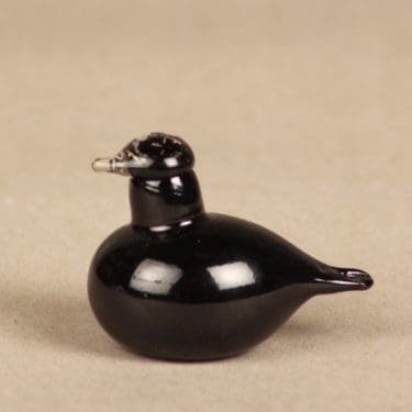 Nuutajärvi koristelintu, Hippiäinen, suunnittelija Oiva Toikka, Hippiäinen, signeerattu, Golden Crested Kinglet