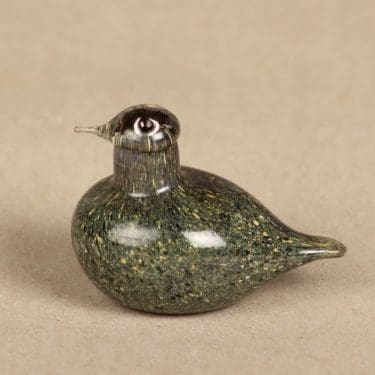 Nuutajärvi koristelintu, Hippiäinen, suunnittelija Oiva Toikka, Hippiäinen, signeerattu, Golden Crested Kinglet