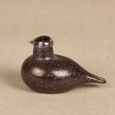 Nuutajärvi koristelintu, Hippiäinen, suunnittelija Oiva Toikka, Hippiäinen, signeerattu, Golden Crested Kinglet