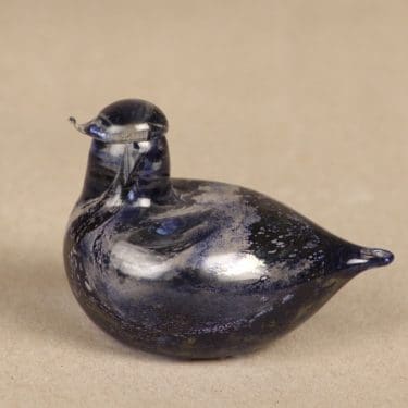 Nuutajärvi koristelintu, Hippiäinen, suunnittelija Oiva Toikka, Hippiäinen, signeerattu, Golden Crested Kinglet