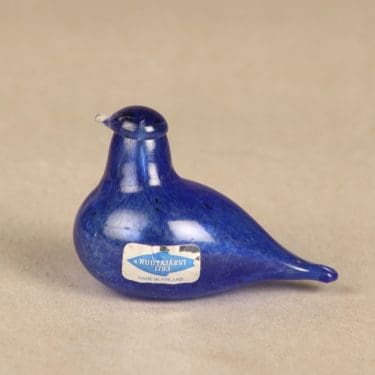 Nuutajärvi koristelintu, Hippiäinen, suunnittelija Oiva Toikka, Hippiäinen, signeerattu, Golden Crested Kinglet