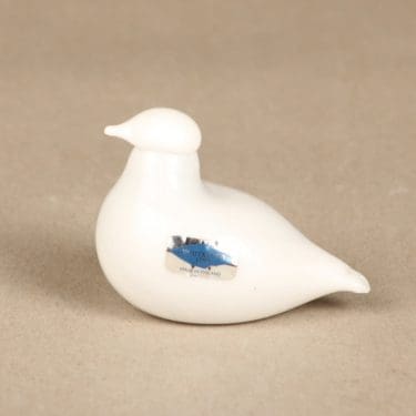 Nuutajärvi koristelintu, Hippiäinen, suunnittelija Oiva Toikka, Hippiäinen, signeerattu, Golden Crested Kinglet