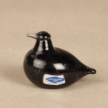 Nuutajärvi koristelintu, Hippiäinen, suunnittelija Oiva Toikka, Hippiäinen, signeerattu, Golden Crested Kinglet