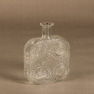 Riihimäen Lasi Grapponia koristepullo kirkas, suunnittelija Nanny Still,