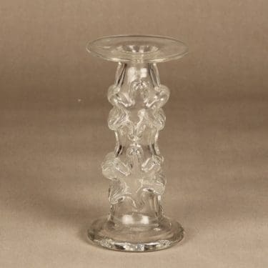 Riihimäen lasi Kasperi kynttilänjalka, kirkas, suunnittelija Erkkitapio Siiroinen,