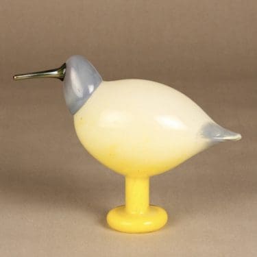 Nuutajärvi koristelintu, Helokki, suunnittelija Oiva Toikka, Helokki, jalallinen, signeerattu