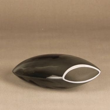 Iittala Aava maljakko, harmaa, suunnittelija Markku Salo, signeerattu