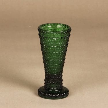 Nuutajärvi Kastehelmi kääntömaljakko, vihreä, suunnittelija Oiva Toikka,