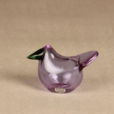 Nuutajärvi koristelintu, Sieppo, suunnittelija Oiva Toikka, Sieppo, signeerattu, Flycatcher