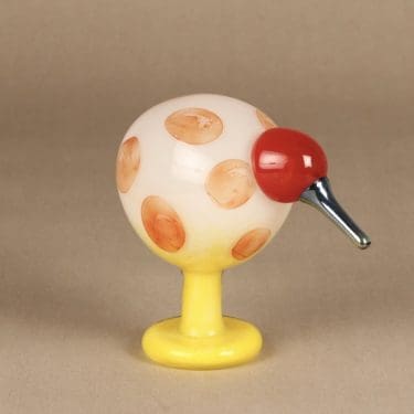 Nuutajärvi koristelintu, Bilibii, suunnittelija Oiva Toikka, Bilibii, jalallinen, signeerattu, numeroitu