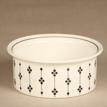 Arabia Kartano kulho, mustavalkoinen, suunnittelija Esteri Tomula, painettu ja maalattu