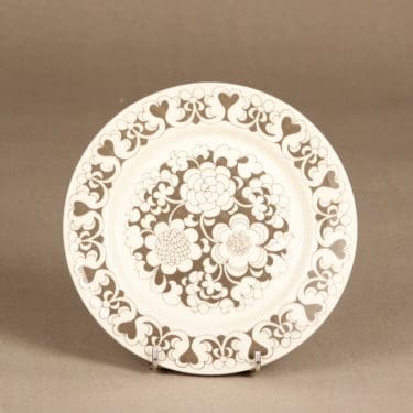 Arabia Gardenia lautanen, ruskea, suunnittelija Esteri Tomula, serikuva