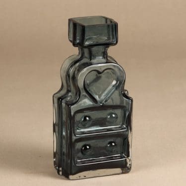 Riihimäen lasi Piironki maljakko, siniharmaa, suunnittelija Helena Tynell,