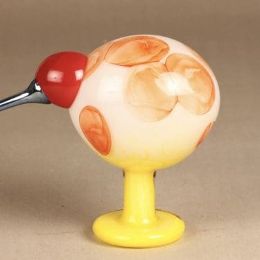 Iittala koristelintu, Bilibii, suunnittelija Oiva Toikka, Bilibii, jalallinen, signeerattu, numeroitu