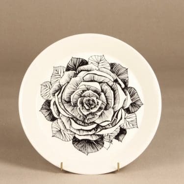 Arabia Musta Ruusu lautanen, serikuva, 2 kpl, suunnittelija Esteri Tomula, serikuva