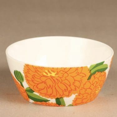 Iittala Primavera annoskulho, oranssi, suunnittelija Maija Isola, serikuva