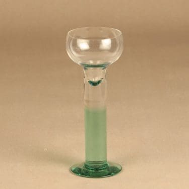 Iittala Mondo kynttilänjalka, kirkas, vihreä, suunnittelija kerttu Nurminen,