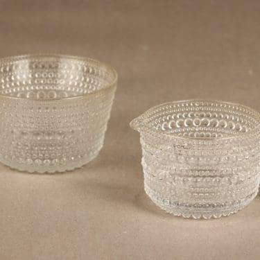 Nuutajärvi Kastehelmi sokerikko ja kermakko, kirkas, suunnittelija Oiva Toikka,