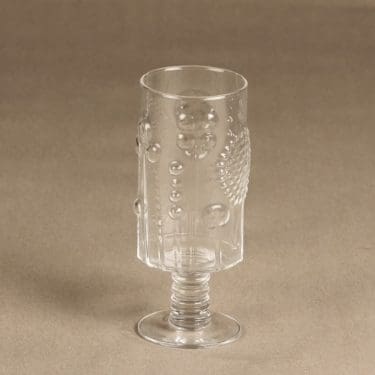 Nuutajärvi Flora viinilasi, jalallinen, suunnittelija Oiva Toikka, jalallinen