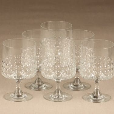 Riihimäen Lasi Grappo punaviinilasit, 30 cl, 6 kpl, suunnittelija Nanny Still, 30 cl