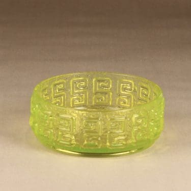 Riihimäen lasi Taalari kulho, keltainen, suunnittelija Tamara Aladin,