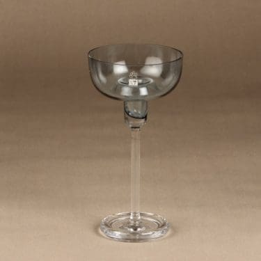 Riihimäen lasi Olympos kynttilänjalka, siniharmaa, kirkas, suunnittelija Nanny Still, 1 - 2- kpl