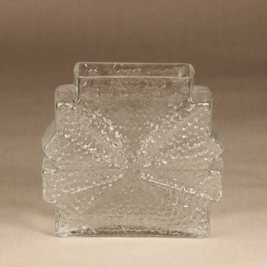 Riihimäen lasi Stellaria maljakko, kirkas, suunnittelija Nanny Still, massiivinen