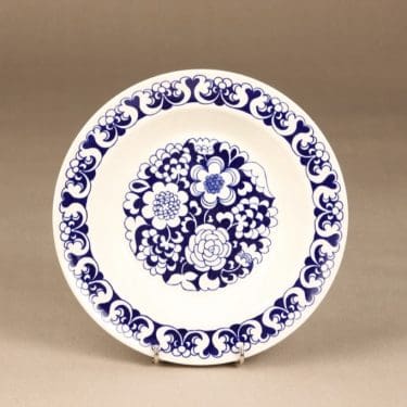 Arabia Gardenia lautanen, sininen, suunnittelija Esteri Tomula,