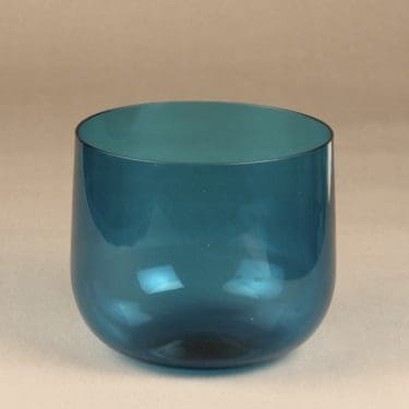 Riihimäen lasi Harlekiini salaattikulho, sininen, suunnittelija Nanny Still,