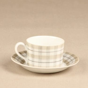 Arabia Verkko kahvikuppi, harmaa, suunnittelija Esteri Tomula, käsinmaalattu