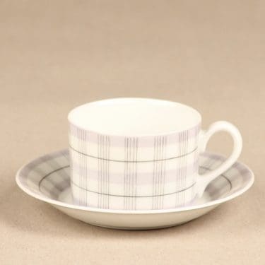 Arabia Verkko kahvikuppi, lila, suunnittelija Esteri Tomula, käsinmaalattu