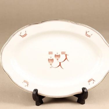 Arabia Terttu vati, soikea, suunnittelija , soikea, painettu koriste, art deco