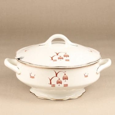 Arabia Terttu liemimalja, suunnittelija , painettu koriste, art deco