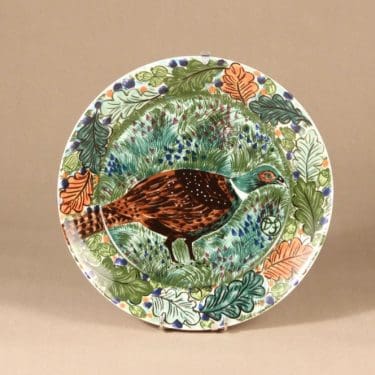 Arabia Pro Arte Hubertus lautanen, Fasaani, suunnittelija Dorrit von Fieandt, Fasaani, serikuva, käsinmaalattu