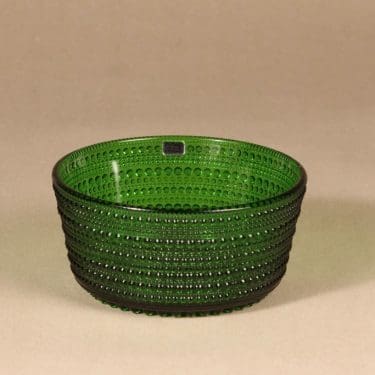 Nuutajärvi Kastehelmi kulho, vihreä, suunnittelija Oiva Toikka,