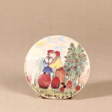 Arabia seinälautanen, Onnelliset, suunnittelija Andreas Alariesto, Onnelliset, Onnelliset, lappi-aihe, naivismi