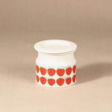 Arabia Pomona strawberry jar, designer Raija Uosikkinen, silk screening