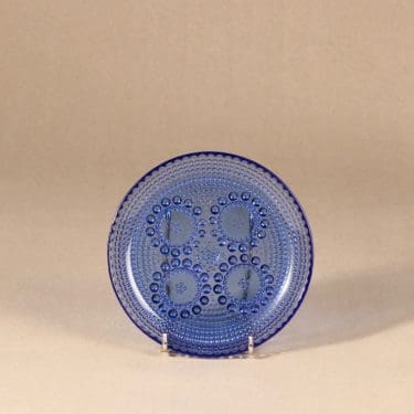 Riihimäen Lasi Grapponia lautanen, sininen, suunnittelija Nanny Still,